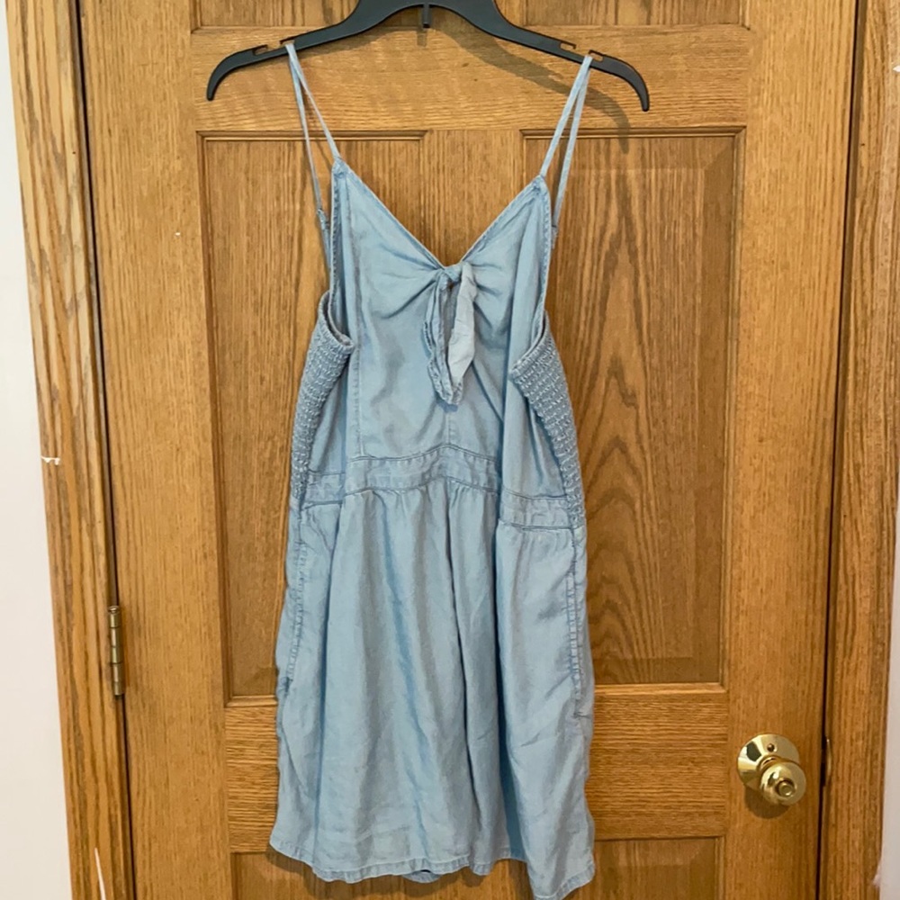 blue denim romper